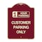 Signmission 1 Hour Parking Customer Parking Heavy-Gauge Aluminum Architectural Sign, 24" x 18", BU-1824-24649 A-DES-BU-1824-24649 - alternate 1